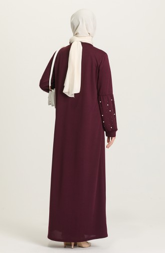 Dark Plum Hijab Dress 4003-02