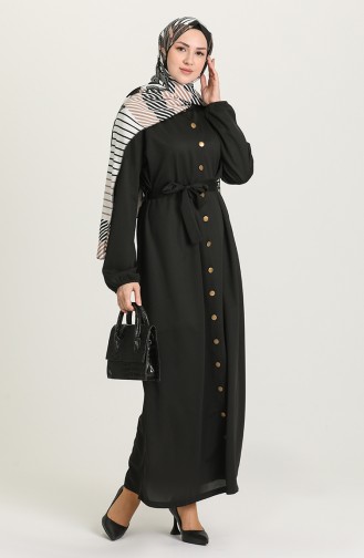 Schwarz Hijab Kleider 4015-01