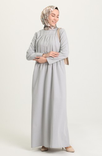Gray Hijab Dress 3274-02