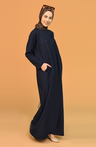 Dunkelblau Hijab Kleider 3274-04