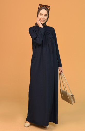 Navy Blue Hijab Dress 3274-04