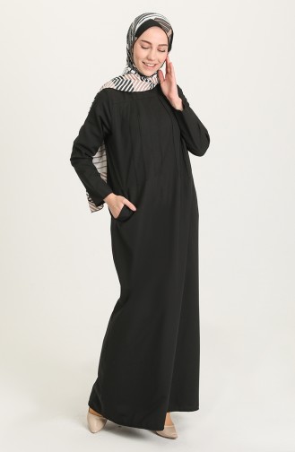Schwarz Hijab Kleider 3274-05