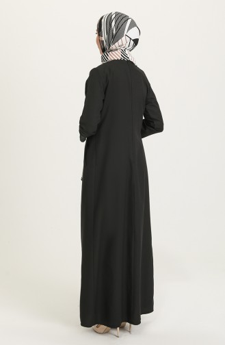 Nervür Detaylı Cepli Elbise 3274-05 Siyah