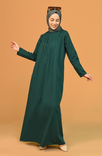 Smaragdgrün Hijab Kleider 3274-08