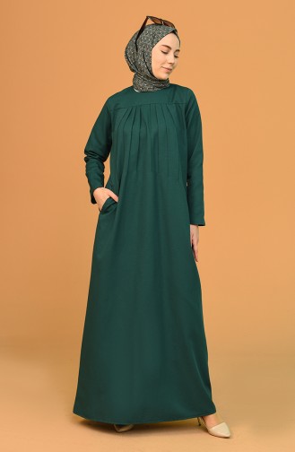 Smaragdgrün Hijab Kleider 3274-08