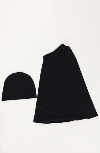 Schwarz Hijab Badeanzug 21403-01