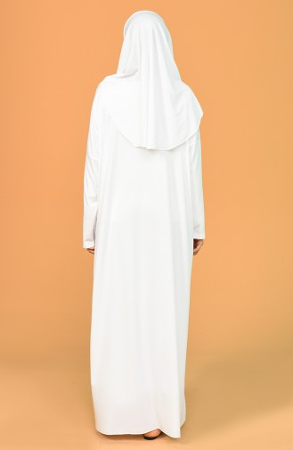 Sefamerve Large Size Practical Prayer Dress with Bag 0900B-08 White 0900B-08