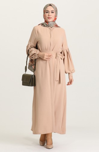 Beige Abayas 8043-02