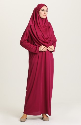 Sefamerv Large size Practical Prayer Dress With Bag 0900B-01 Fuchsia 0900B-01