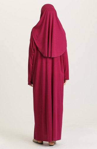 Sefamerve Practical Prayer Dress with Bag 0900-03 Fuchsia 0900-03