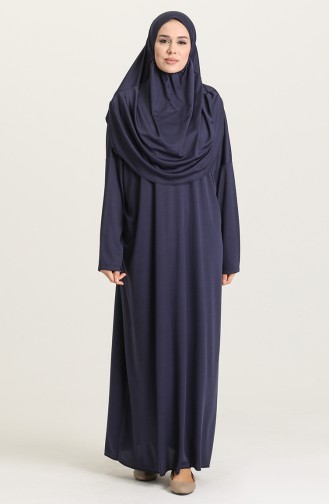 Sefamerve Practical Prayer Dress with Bag 0900-02 Navy Blue 0900-02