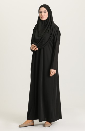 Sefamerve Practical Prayer Dress with Bag 0900-01 Black 0900-01