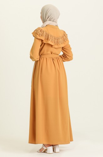 Mustard Hijab Dress 5052-02