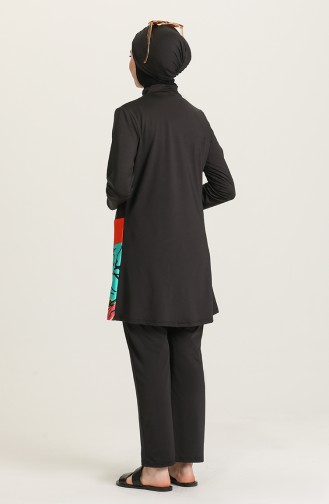 Schwarz Hijab Badeanzug 02167B-01