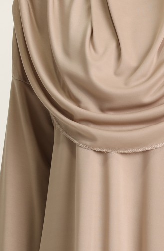 صفامروة فستان صلاة بتصميم عملي وحقيبة 0900-06 لون بني مائل للرمادي 0900-06
