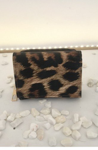 Leopar Desenli Mini Bozuk Para Cpli Cüzdan Bs 000484 Kahverengı