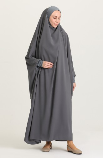 Tek Parça Tesettür Çarşaf 0002-06 Gri