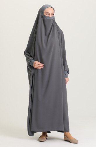 Tek Parça Tesettür Çarşaf 0002-06 Gri