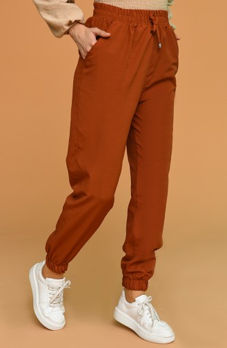 Pantalon Couleur brique 0191-08