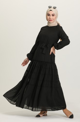 Black Hijab Dress 4342-01