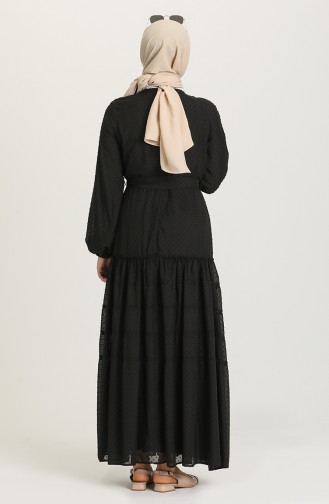 Black Hijab Dress 4342-01