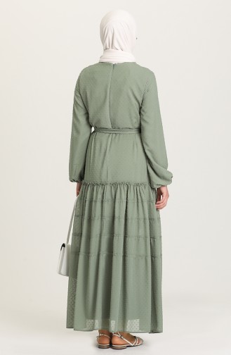 Green Almond Hijab Dress 4342-02