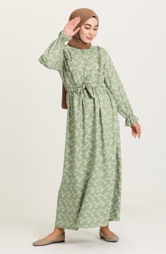 Green Almond Hijab Dress 21Y8338-05