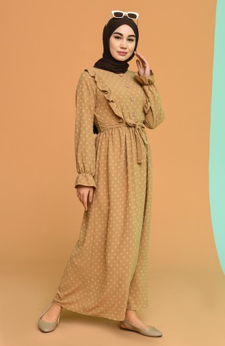 Milk Coffee Hijab Dress 21Y8371-01