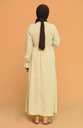 Beige Hijab Dress 21Y8371-02