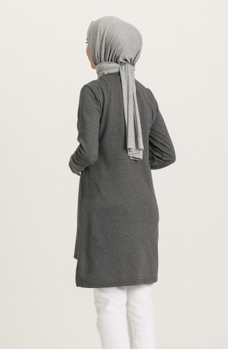 Baskılı Örme Tunik 3280-09 Füme