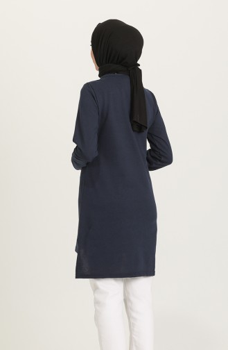 Baskılı Örme Tunik 3280-11 Lacivert