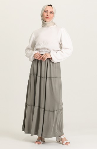 Light Khaki Green Skirt 8309-02