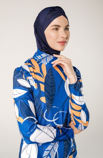Dunkelblau Hijab Badeanzug 7031-01