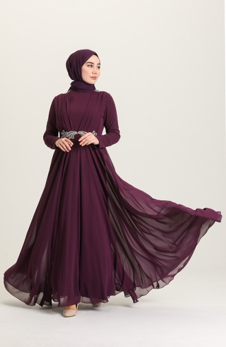 Zwetschge Hijab-Abendkleider 4212-04