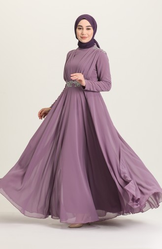 Violet Hijab Evening Dress 4212-05