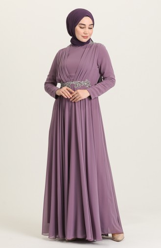 Violet Hijab Evening Dress 4212-05