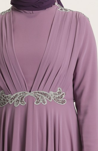 Violet Hijab Evening Dress 4212-05