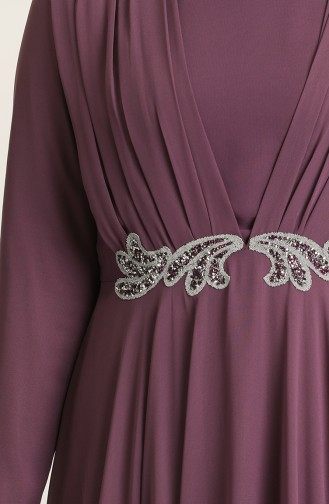 Dunkel-Rose Hijab-Abendkleider 4212-08