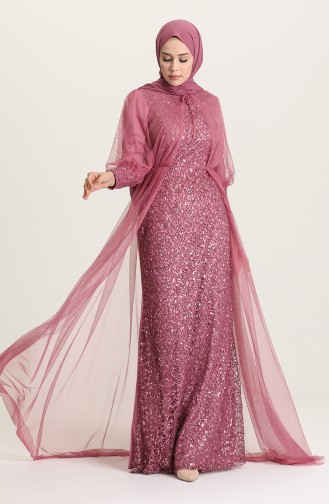 Violet Hijab Evening Dress 5346-12