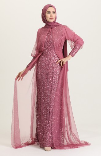 Violet Hijab Evening Dress 5346-12