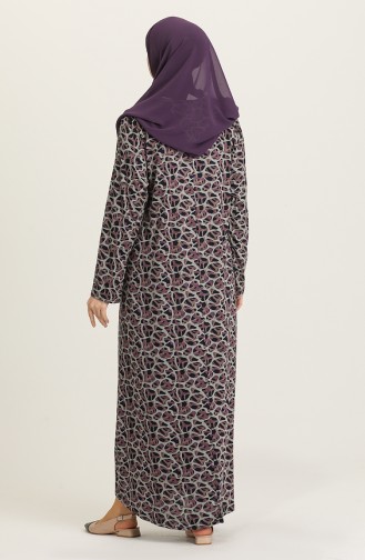 Beige-Rose Hijab Kleider 4831B-02