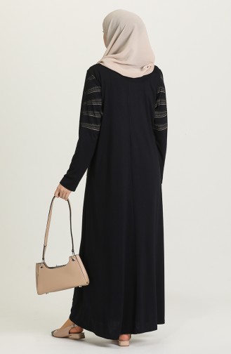 Navy Blue Hijab Dress 4925-02