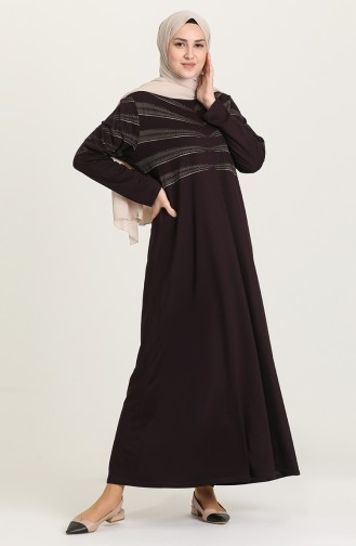 Plum Hijab Dress 4925-03