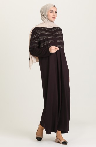 Plum Hijab Dress 4925-03