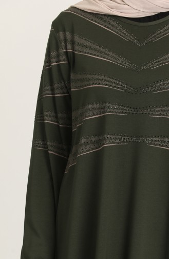 Khaki Hijab Dress 4925-04