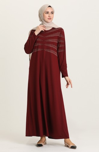 Claret Red Hijab Dress 4925-05