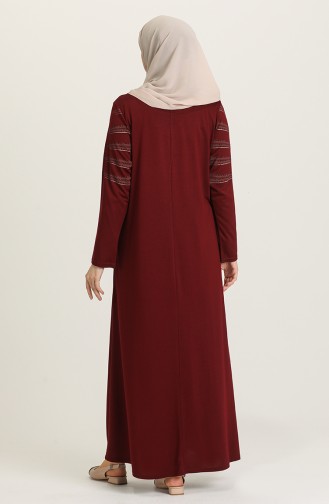 Claret Red Hijab Dress 4925-05