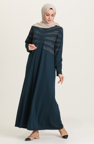 Robe Hijab Pétrole 4925-07