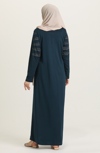 Petroleum Hijab Kleider 4925-07