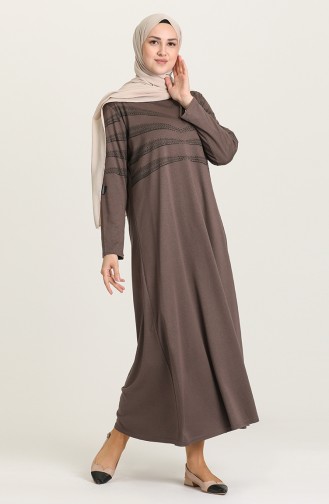 فستان بني مائل للرمادي 4925-08